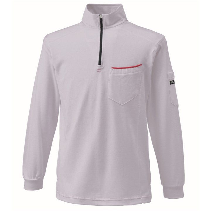 寅壱 5960-623 赤耳ジップアップハイネック シルバー