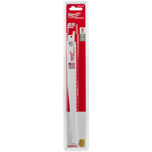 ｍｉｌｗａｕｋｅｅ　ＷＯＯＤ　木工用レシプロソーブレード　６　ＴＰＩ　２２９ｍｍ　（５本パック）