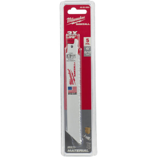 ｍｉｌｗａｕｋｅｅ　多目的レシプロソーブレード　８／１２　ＴＰＩ　１５２ｍｍ（５本パック）