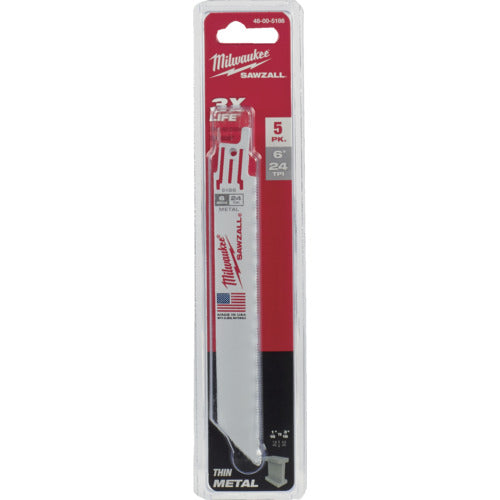 ｍｉｌｗａｕｋｅｅ　ＴＨＩＮ　ＫＥＲＦ金工用レシプロソーブレード　２４ＴＰＩ　１５２ｍｍ（５本パック）