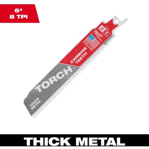 ｍｉｌｗａｕｋｅｅ　ＴＯＲＣＨ　金工用カーバイドレシプロソーブレード　８ＴＰＩ　１５２ｍｍ（１本）