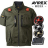 AVIREX WORK 半袖 空調服 AV413 ミリタリーサイドファン バッテリー・ファンセット ODグリーン 2026SS新作