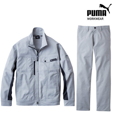 PUMA PW-4011シリーズ 静電気帯電防止 ワークウェアセットアップ 上下セット シルバー