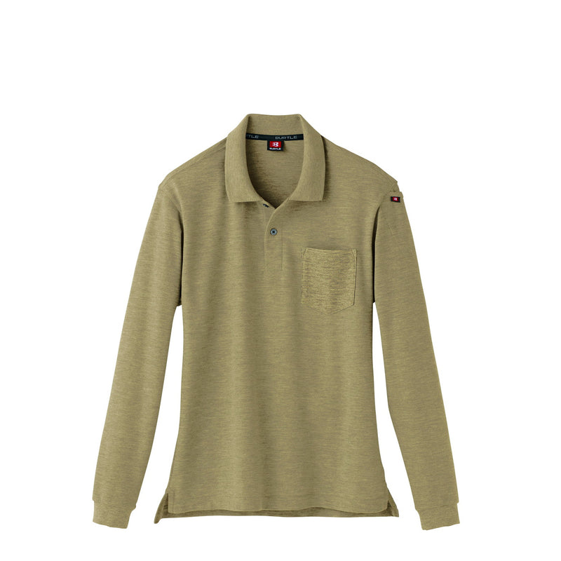 綿混紡によるナチュラルな着心地のポロシャツシリーズ　505長袖ポロシャツ 24キャメル / S