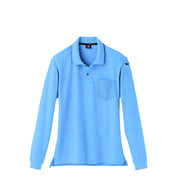 綿混紡によるナチュラルな着心地のポロシャツシリーズ　505長袖ポロシャツ 47サーフブルー / S