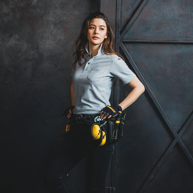 綿混紡によるナチュラルな着心地のポロシャツシリーズ　507半袖ポロシャツ 56ミドルグレー / S