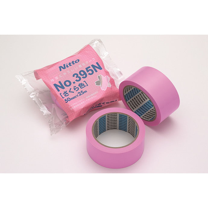 手切れ性のよい基材を使用した養生材固定用テープ　養生テープ　さくら色　50mmX25M　 NO.395N