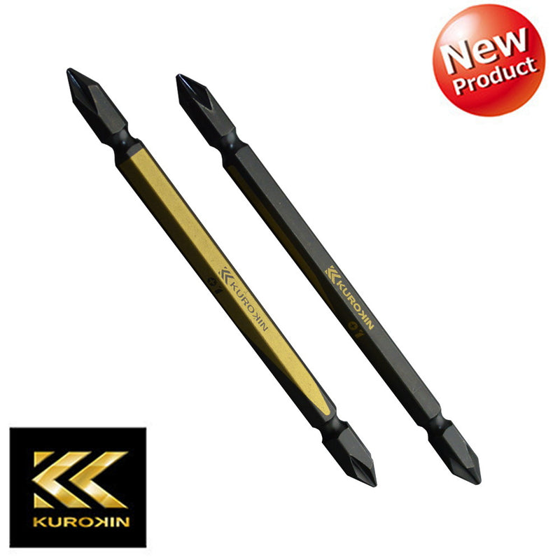 建築、電気、機械組立・整備、精密組立、DIYの電動ドライバー用ビットとして【黒金】両頭ビット２本組