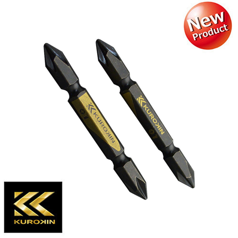 建築、電気、機械組立・整備、精密組立、DIYの電動ドライバー用ビットとして【黒金】両頭ビット２本組