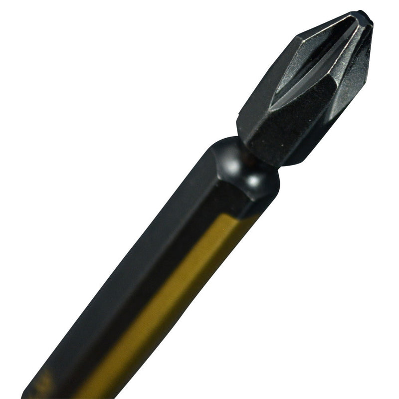 建築、電気、機械組立・整備、精密組立、DIYの電動ドライバー用ビットとして【黒金】両頭ビット２本組