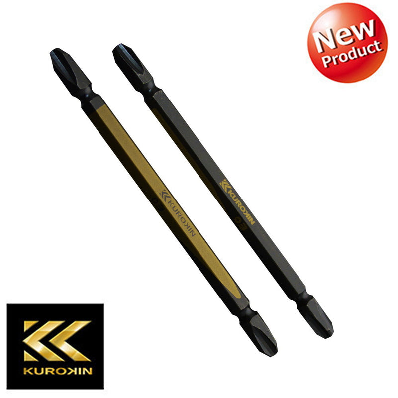 建築、電気、機械組立・整備、精密組立、DIYの電動ドライバー用ビットとして【黒金】両頭ビット２本組