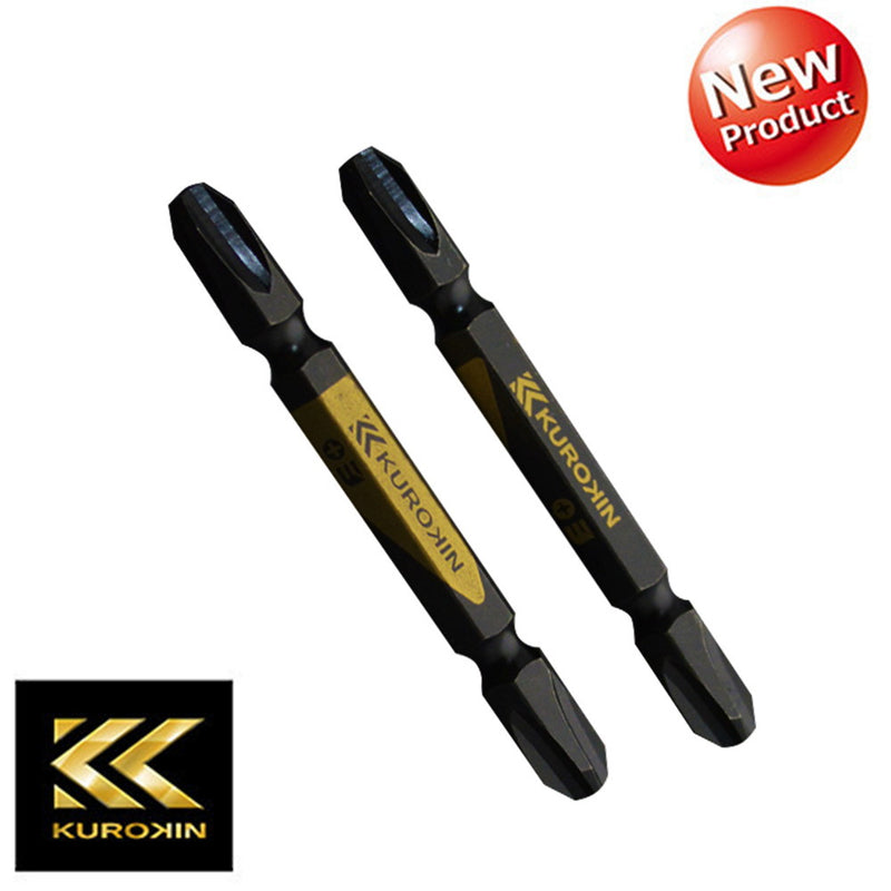建築、電気、機械組立・整備、精密組立、DIYの電動ドライバー用ビットとして【黒金】両頭ビット２本組