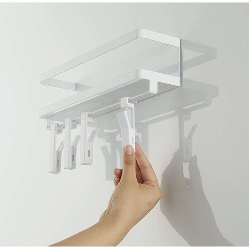 山崎実業 5493 マグネットスパイスラック＆回転式クリップ タワー 4連 ホワイト