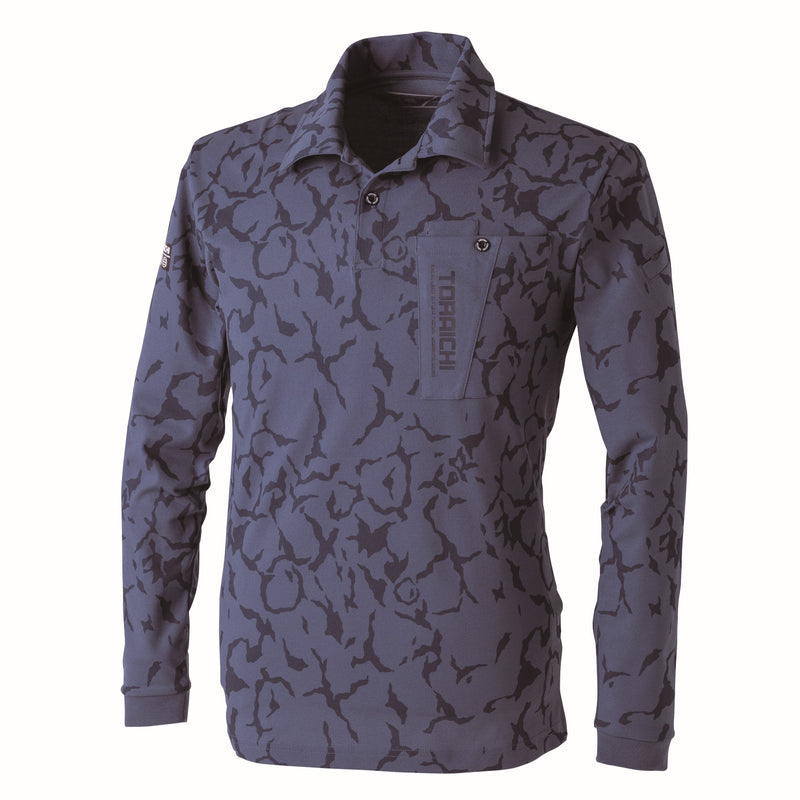 寅壱 5985-614 迷彩柄長袖ポロシャツ