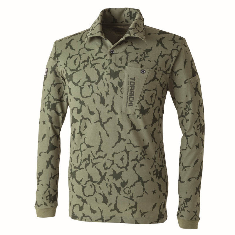 寅壱 5985-614 迷彩柄長袖ポロシャツ