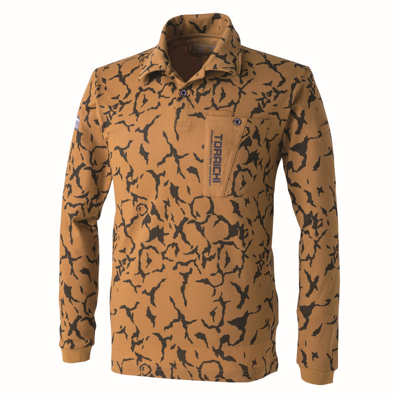 寅壱 5985-614 迷彩柄長袖ポロシャツ