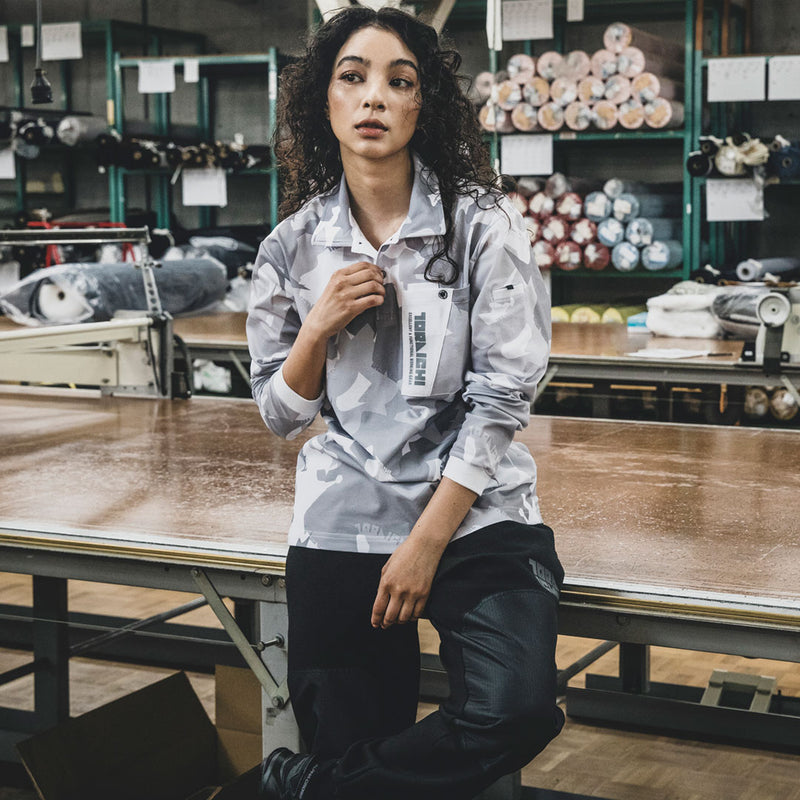 寅壱 5992-614 迷彩柄長袖ポロシャツ SPEEDRY® 天竺ニット 吸汗 消臭 形状安定襟