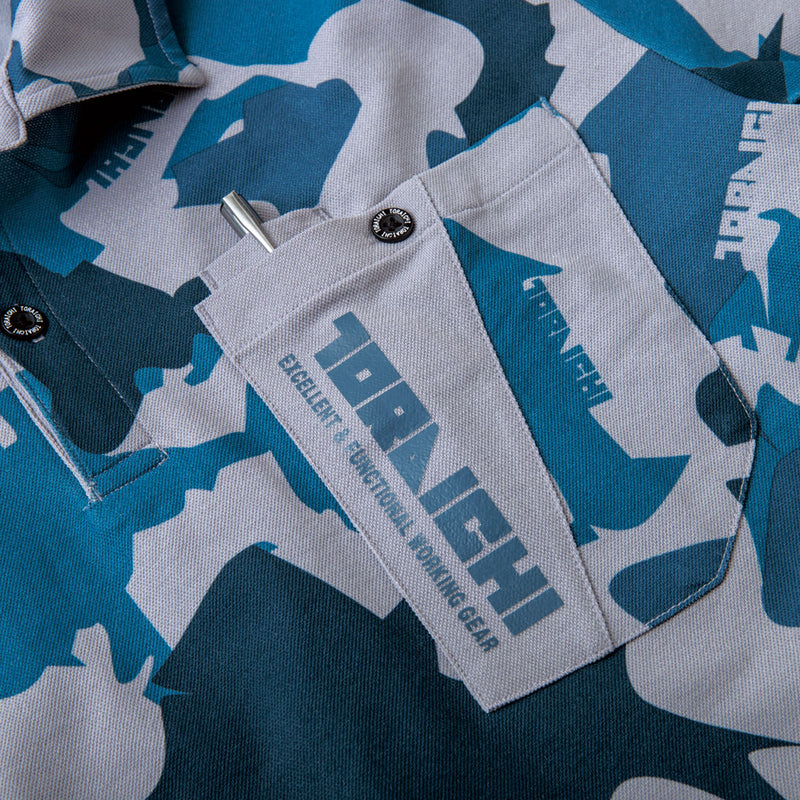 寅壱 5992-614 迷彩柄長袖ポロシャツ SPEEDRY® 天竺ニット 吸汗 消臭 形状安定襟