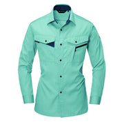 再生糸使用のリサイクルユニフォーム　ECOプロダクト　6023 長袖シャツ 1アースグリーン / S