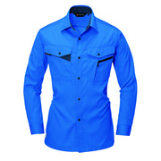 再生糸使用のリサイクルユニフォーム　ECOプロダクト　6023 長袖シャツ 41レイブルー / S