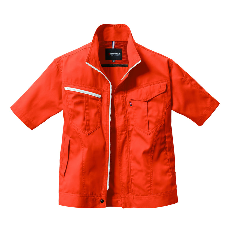 汎用性の高いユニフォームシリーズ　豊富なカラーバリエーション　6082 半袖ジャケット　ユニセックス 84オレンジ / S