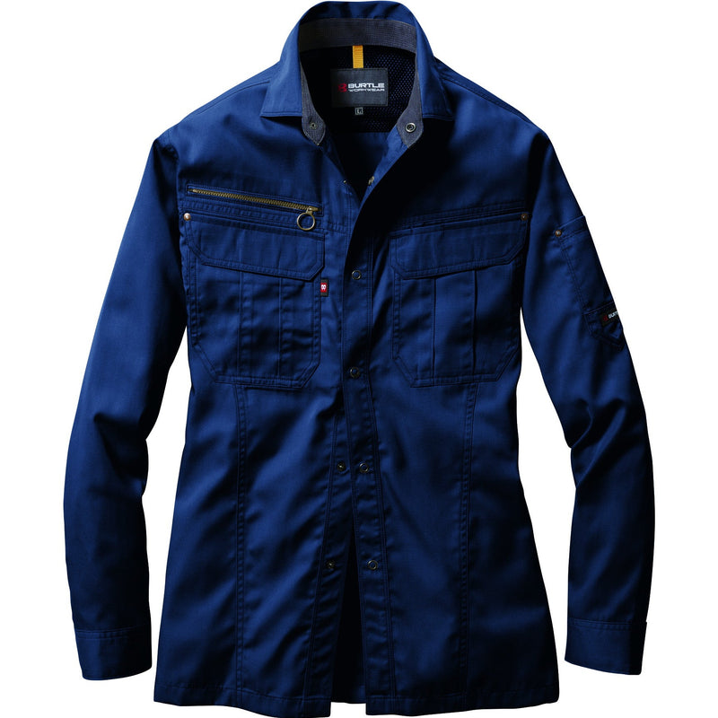 収納力抜群！ミリタリーテイストの本格ワークプロダクト　6103 長袖シャツ　ユニセックス 3ネイビー / S