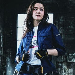 【企業ユニフォームの定番】環境に配慮したストレッチ性の高いエコ素材が人気　６２１１シリーズ　ジャケット 3.ネイビー / S