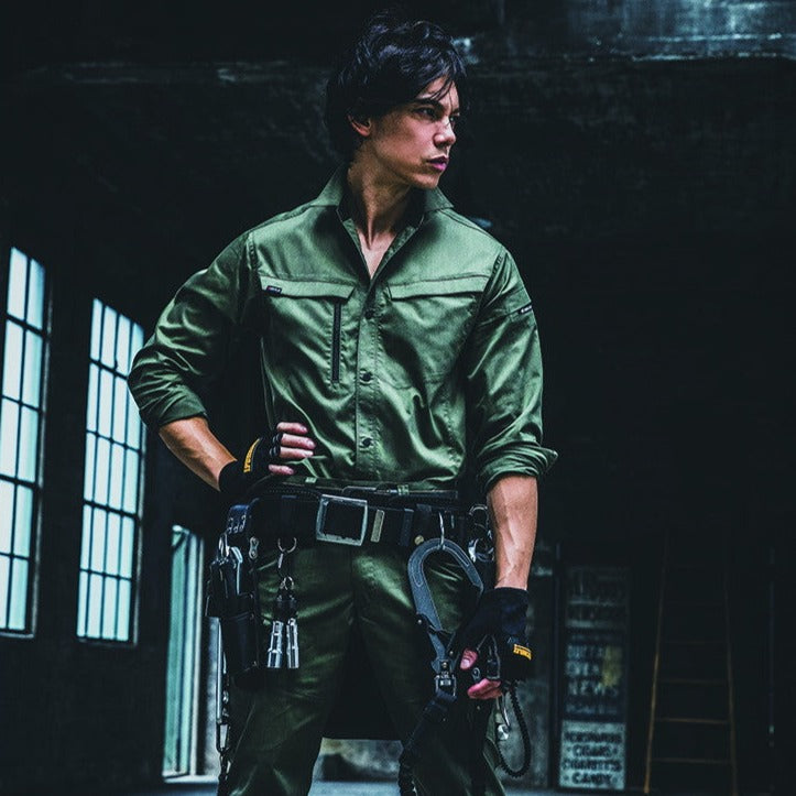 企業ユニフォーム推奨！エコロジカルなグローバルスタンダードモデル　6215 長袖シャツ　ユニセックス 14ミルスグリーン / S