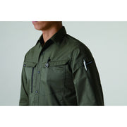 企業ユニフォーム推奨！エコロジカルなグローバルスタンダードモデル　6215 長袖シャツ　ユニセックス 14ミルスグリーン / S