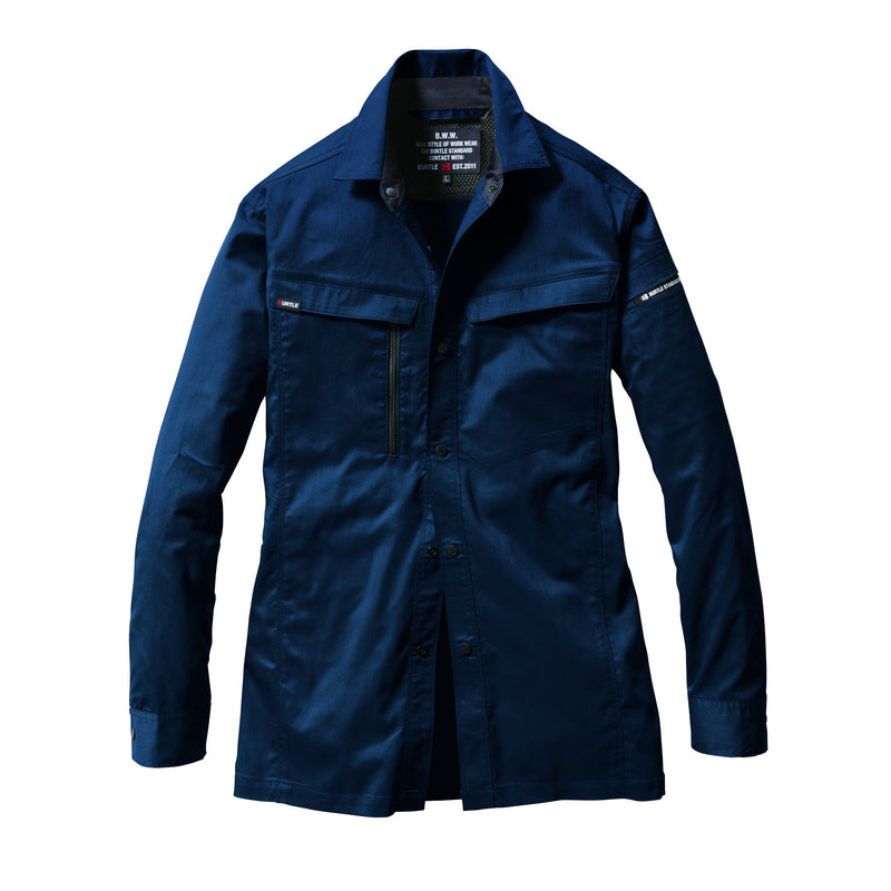 企業ユニフォーム推奨！エコロジカルなグローバルスタンダードモデル　6215 長袖シャツ　ユニセックス 3ネイビー / S