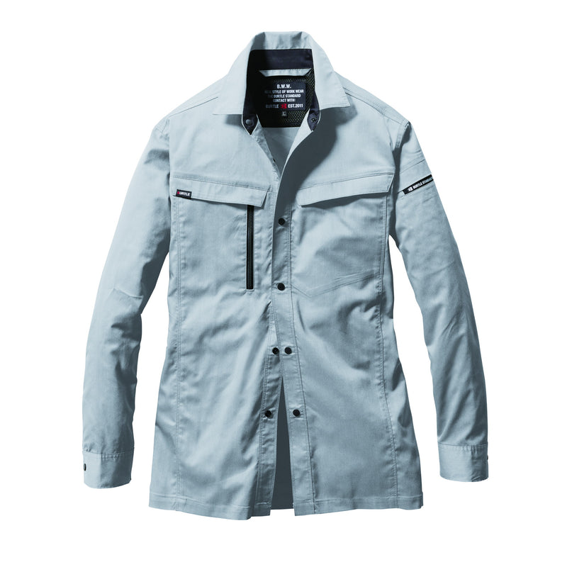 企業ユニフォーム推奨！エコロジカルなグローバルスタンダードモデル　6215 長袖シャツ　ユニセックス 60アッシュグレー / S