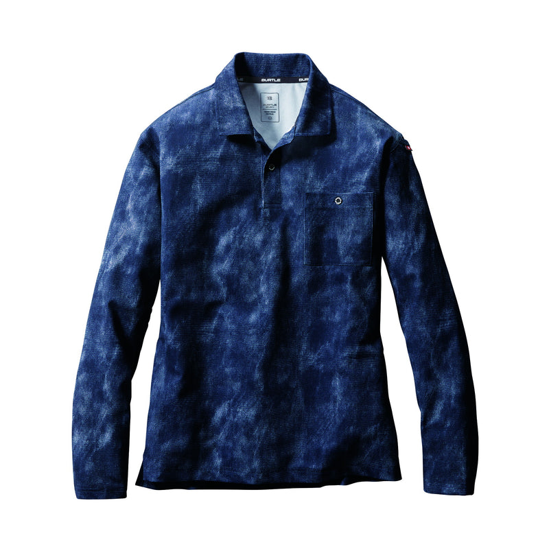 Dry Mesh series (+ Deodorant Tape)　665長袖ポロシャツ　ユニセックス　全8色 45.インディゴ / S