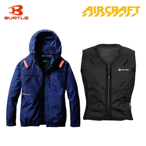 バートル サイドファン空調服 AC2051 長袖ブルゾン ネイビー+スリーライク TL-WICB-BCS-BK 水冷ベストセット