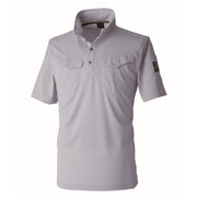 寅壱 1015-621 ミニ襟半袖ポロシャツ シルバー