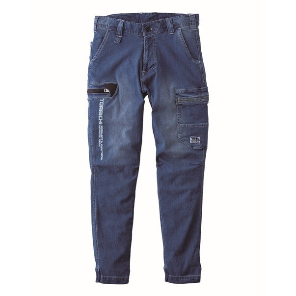 寅壱 8880-235 デニムカーゴジョガーパンツ コン 正面