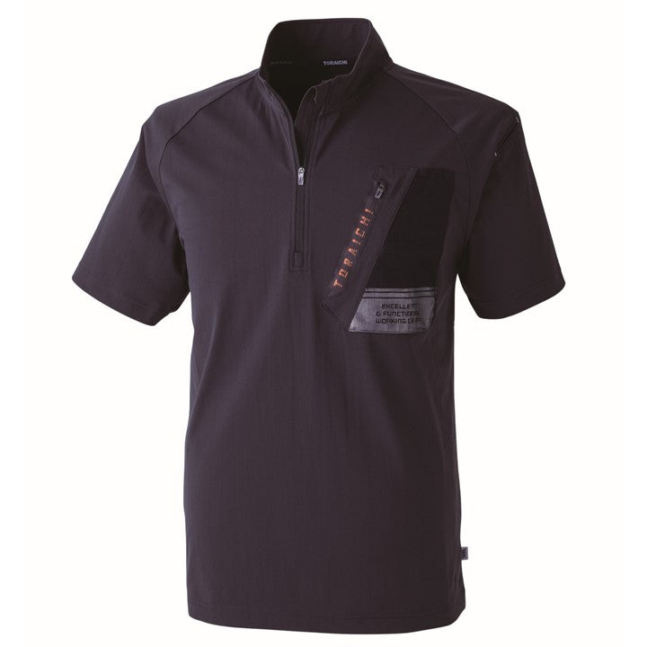 寅壱 5952-624 半袖ジップアップシャツ 濃コン