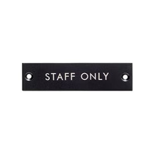 ポッシュリビング 63957 サインプレート STAFF ONLY ブラック
