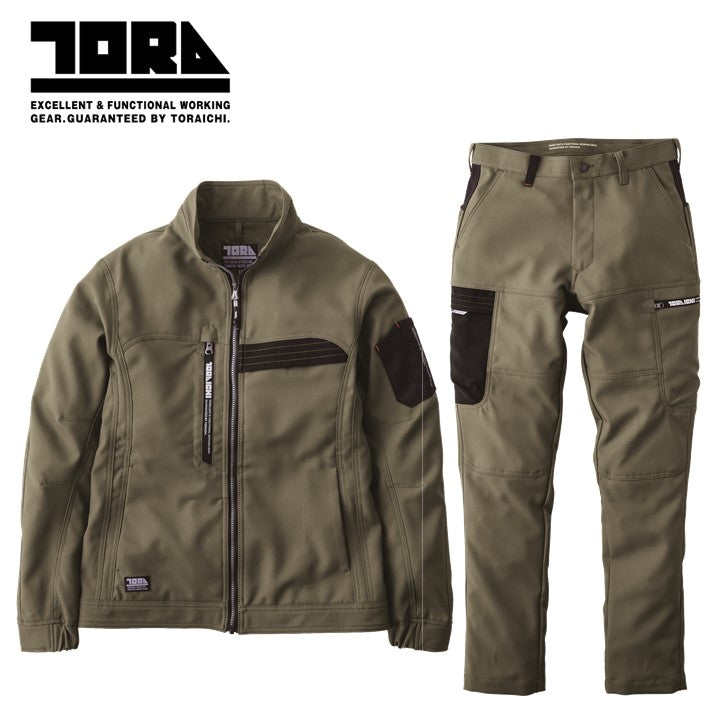 寅壱 7030シリーズ 上下セット 高機能 着心地のいい人気作業服 ジャケット+カーゴパンツ OD
