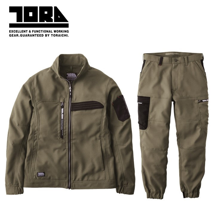 寅壱 7030シリーズ 上下セット 高機能 着心地のいい人気作業服 ジャケット+カーゴパンツ OD