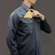 AIR CRAFT対応　企業ユニフォームにフィットするエコロジカルプロダクト　7045 長袖シャツ　ユニセックス 45インディゴ / S