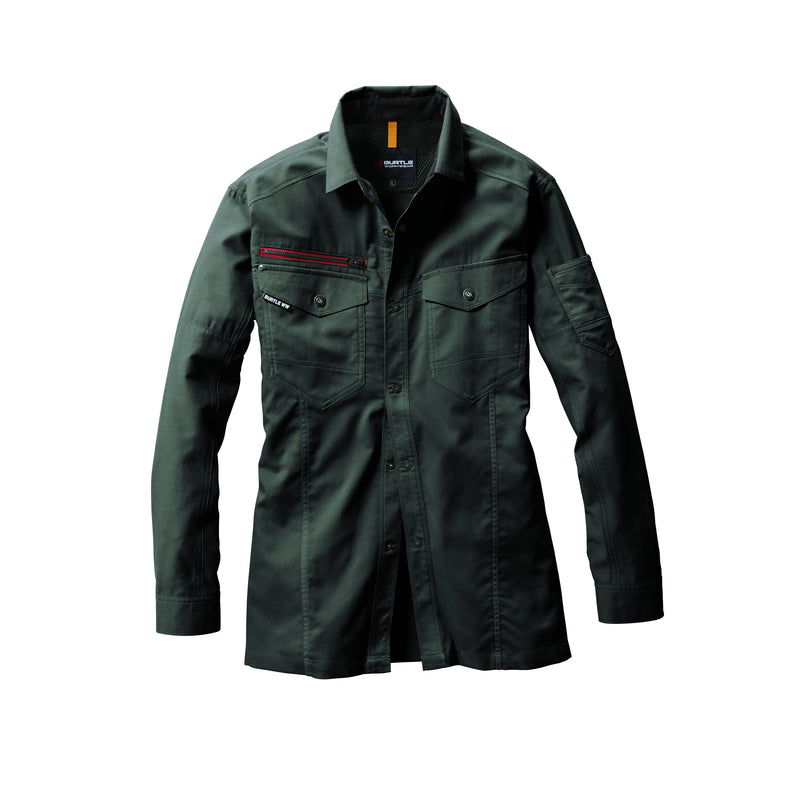 AIR CRAFT対応　企業ユニフォームにフィットするエコロジカルプロダクト　7045 長袖シャツ　ユニセックス 59オリーブグレー / S