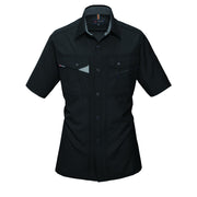 吸汗性・防汚性を兼備！収納力も抜群のスタンダードユニフォーム　7065 半袖シャツ 35ブラック / S