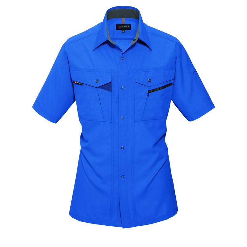 吸汗性・防汚性を兼備！収納力も抜群のスタンダードユニフォーム　7065 半袖シャツ 42ロイヤルブルー / S
