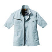 ドライな着用感が人気！日本製ドビークロス点接触清涼素材使用　7092 半袖ジャケット　ユニセックス 5シルバー / S