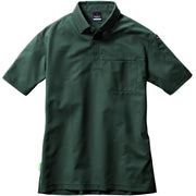 フォーマルなビジネスシーンに適応するボタンダウン仕様　717　Tricot series　半袖BDシャツ　ユニセックス 14ミルスグリーン / S