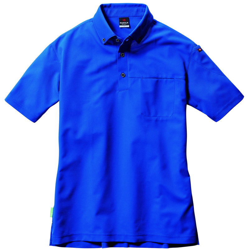 ※予約販売【2024SS新作】フォーマルなビジネスシーンに適応するボタンダウン仕様　717　Tricot series　半袖BDシャツ　ユニセックス 47サーフブルー / S