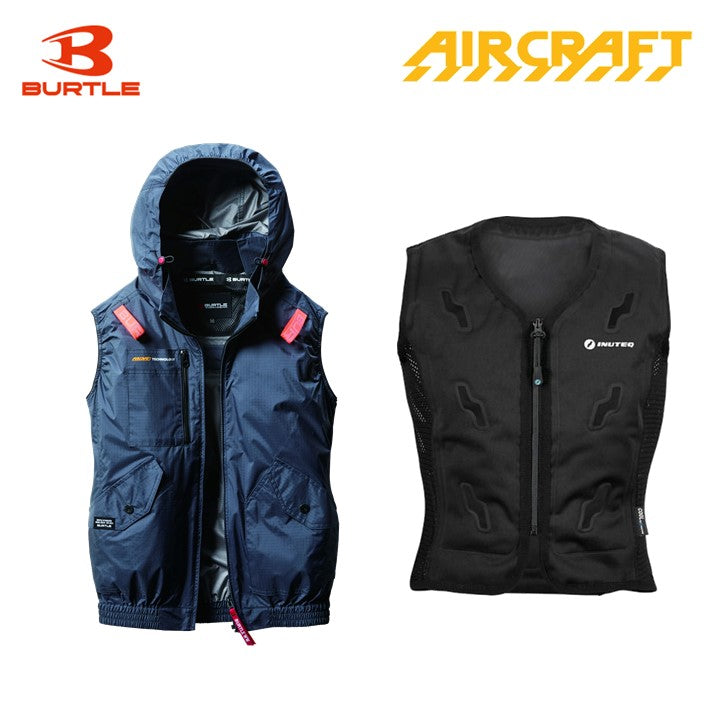 バートル サイドファン空調服 AC2074 ベスト シールズ+スリーライク TL-WICB-BCS-BK 水冷ベストセット