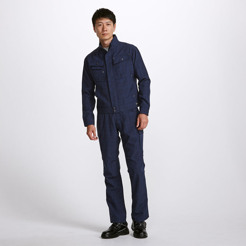 寅壱 7560-124 チェック柄長袖ブルゾン