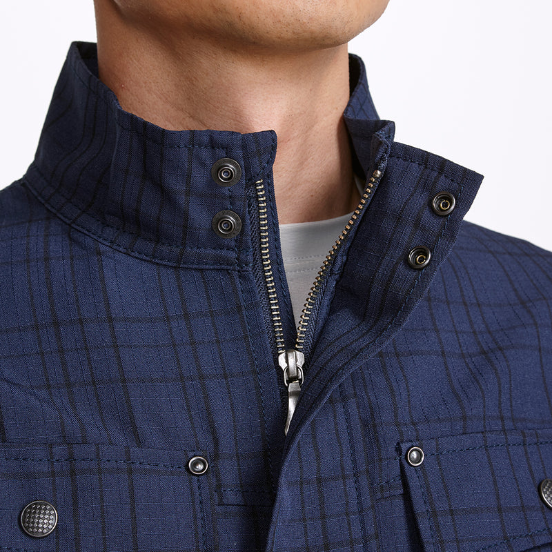 寅壱 7560-124 チェック柄長袖ブルゾン