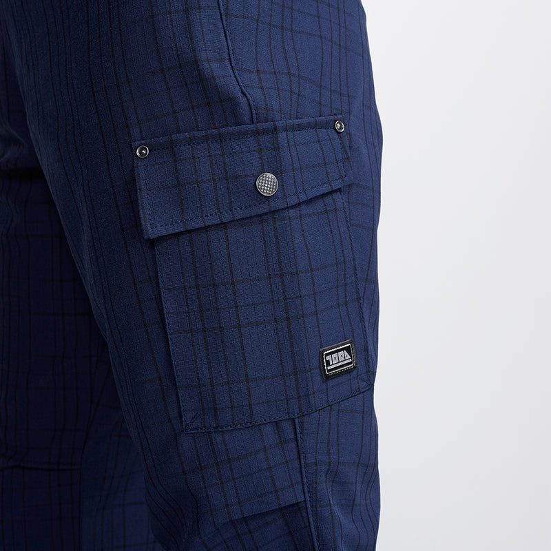 寅壱 7560-219 チェック柄カーゴパンツ